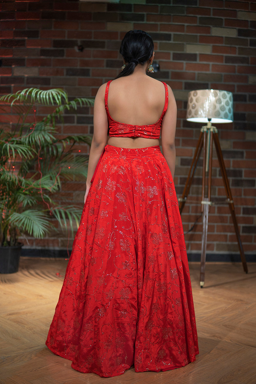 Sara Red Party Lehenga