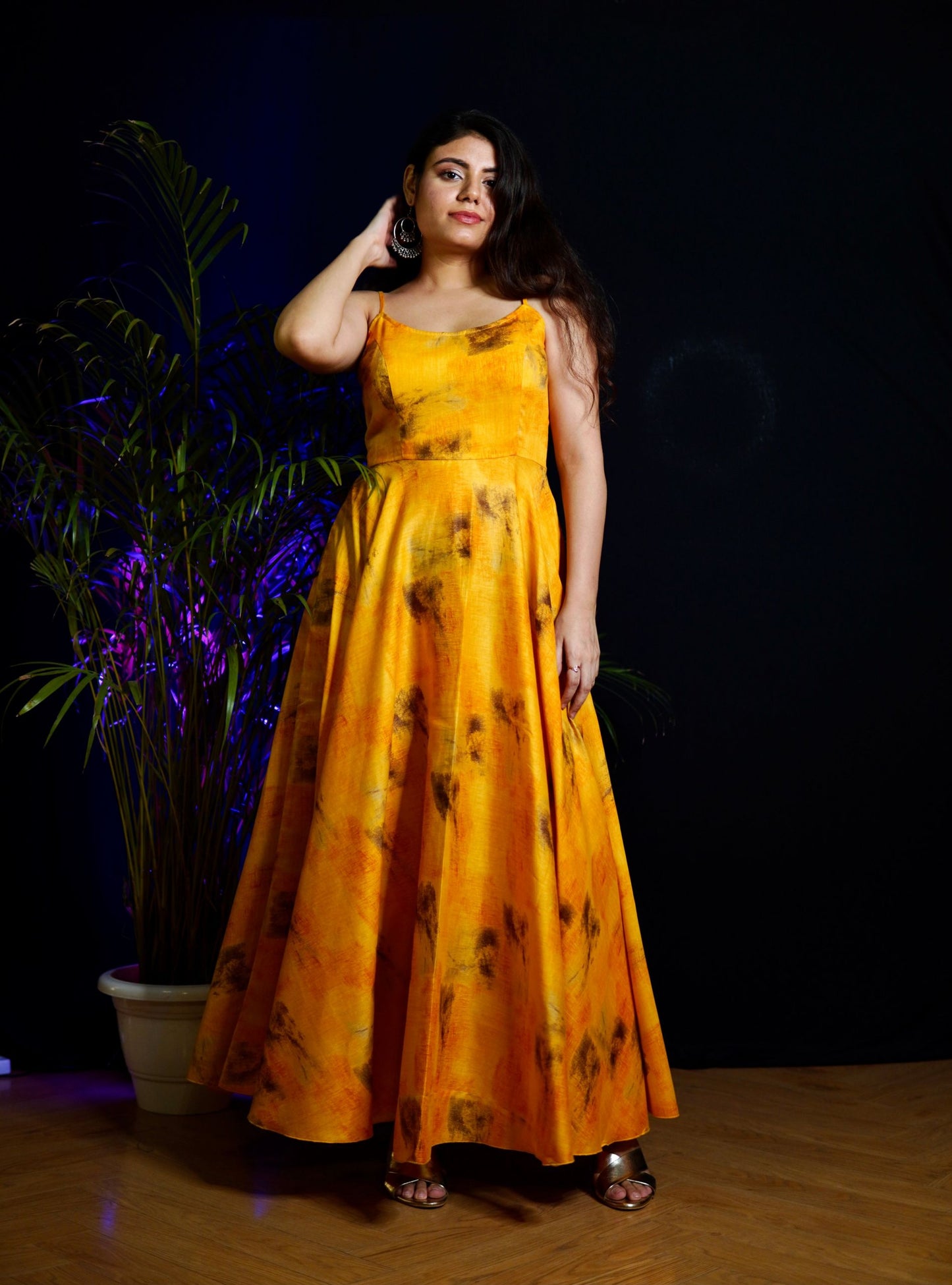 Amber Yellow Full Length Dress