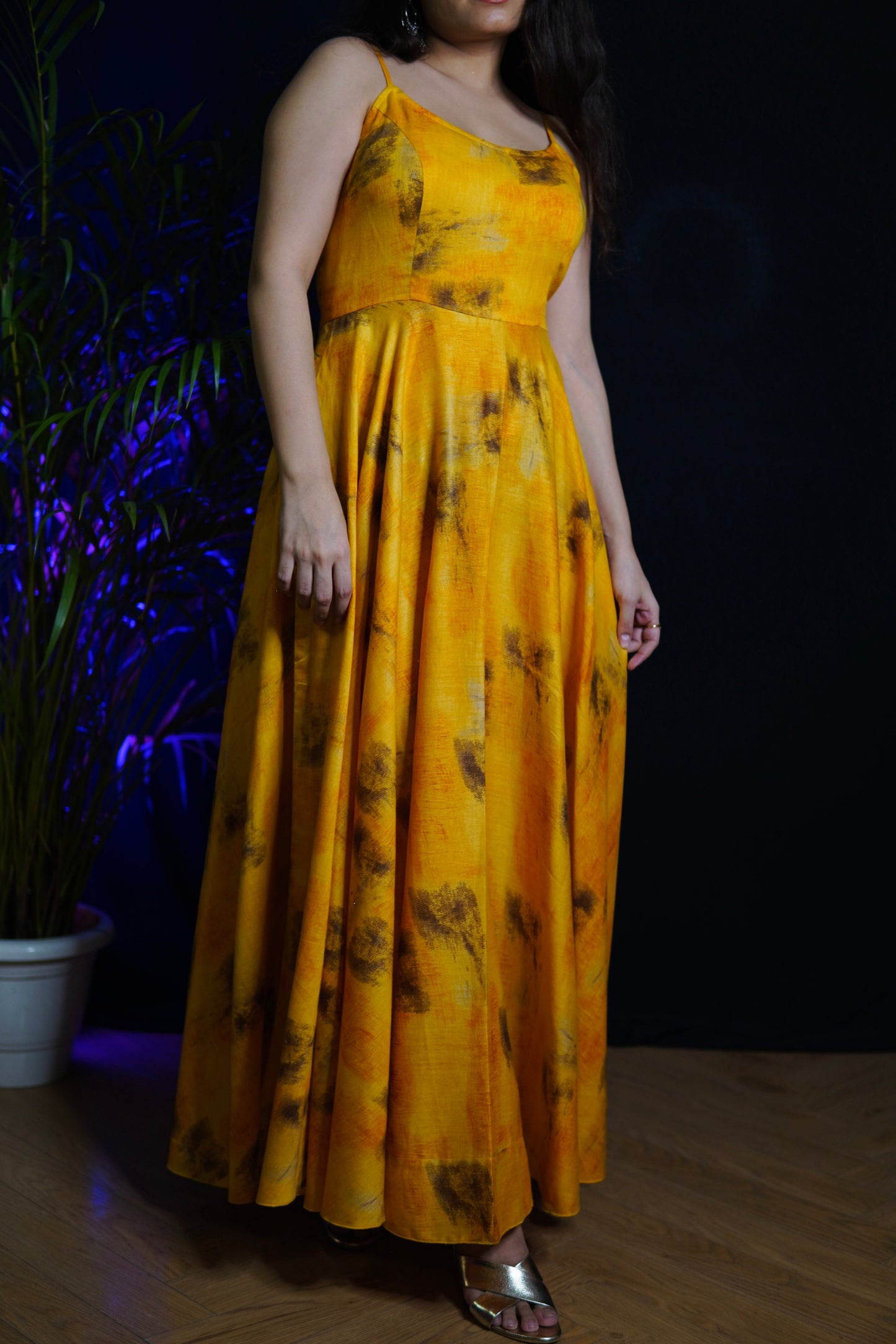 Amber Yellow Full Length Dress