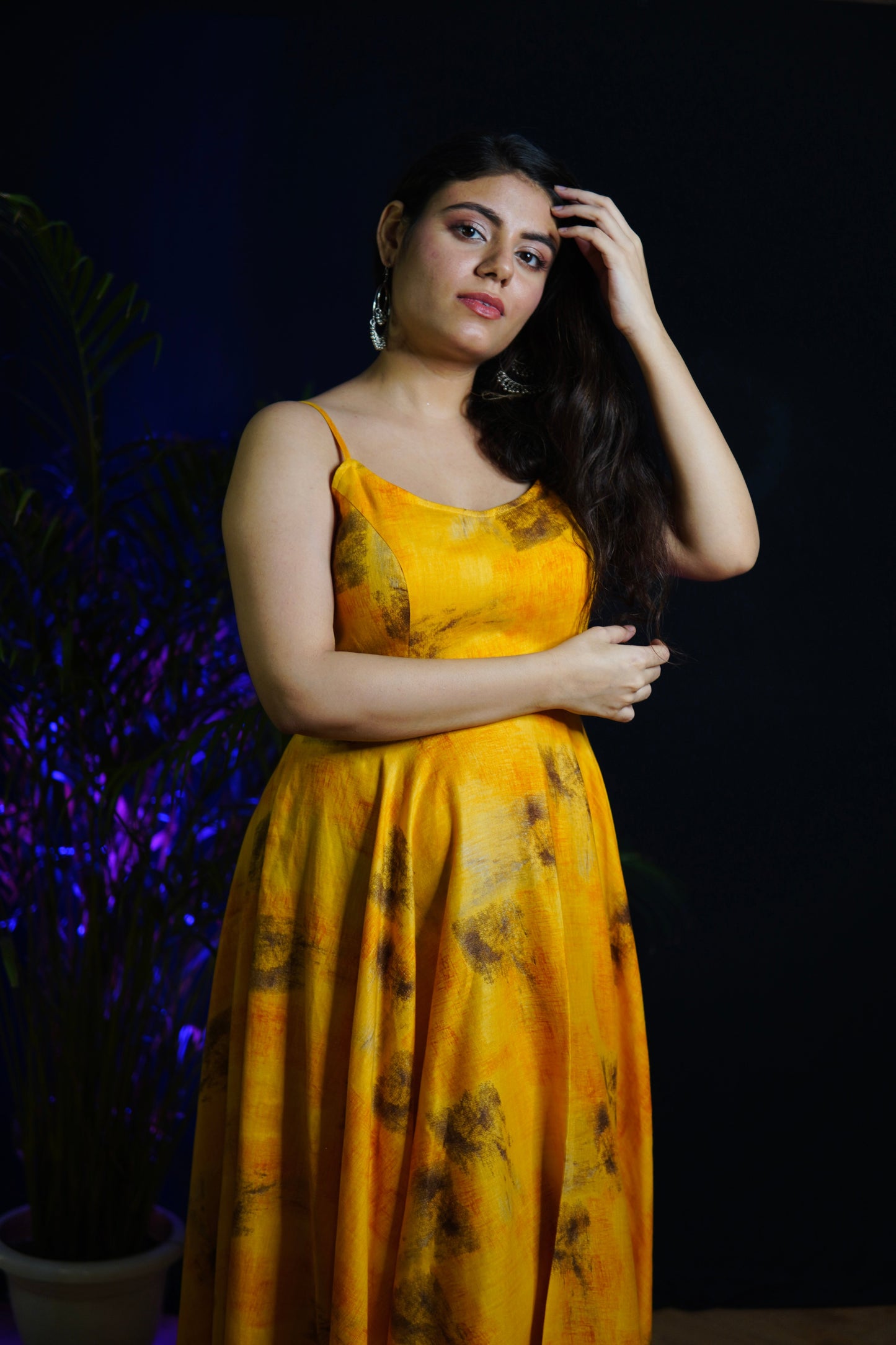 Amber Yellow Full Length Dress