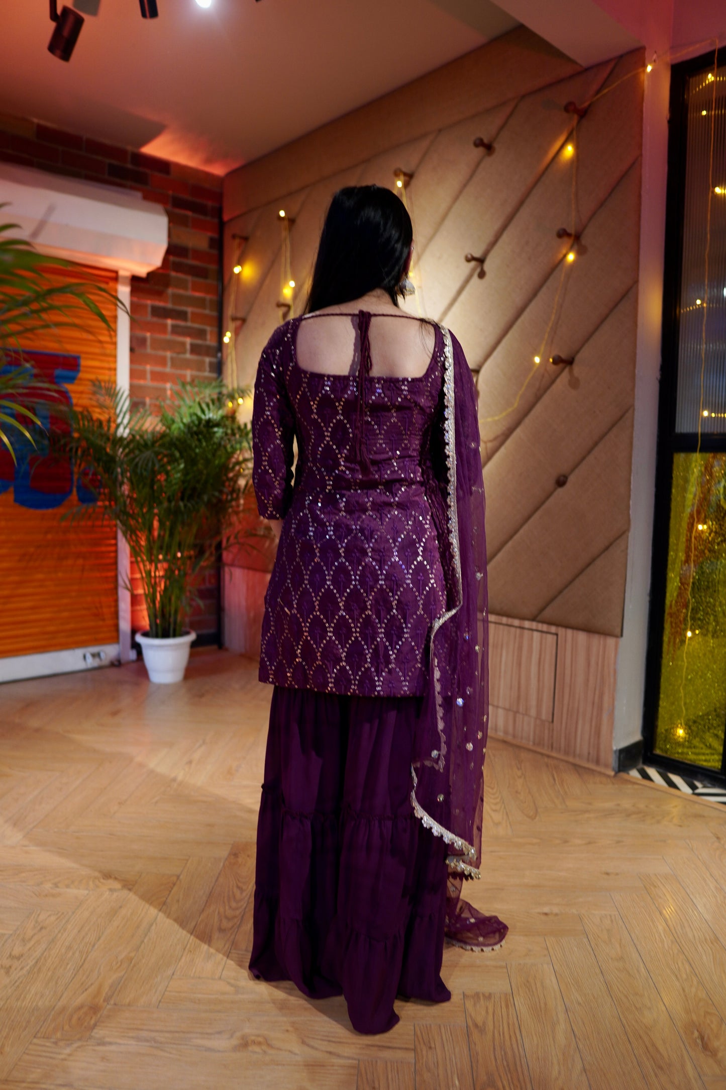 Georgette Embroidered Sharara