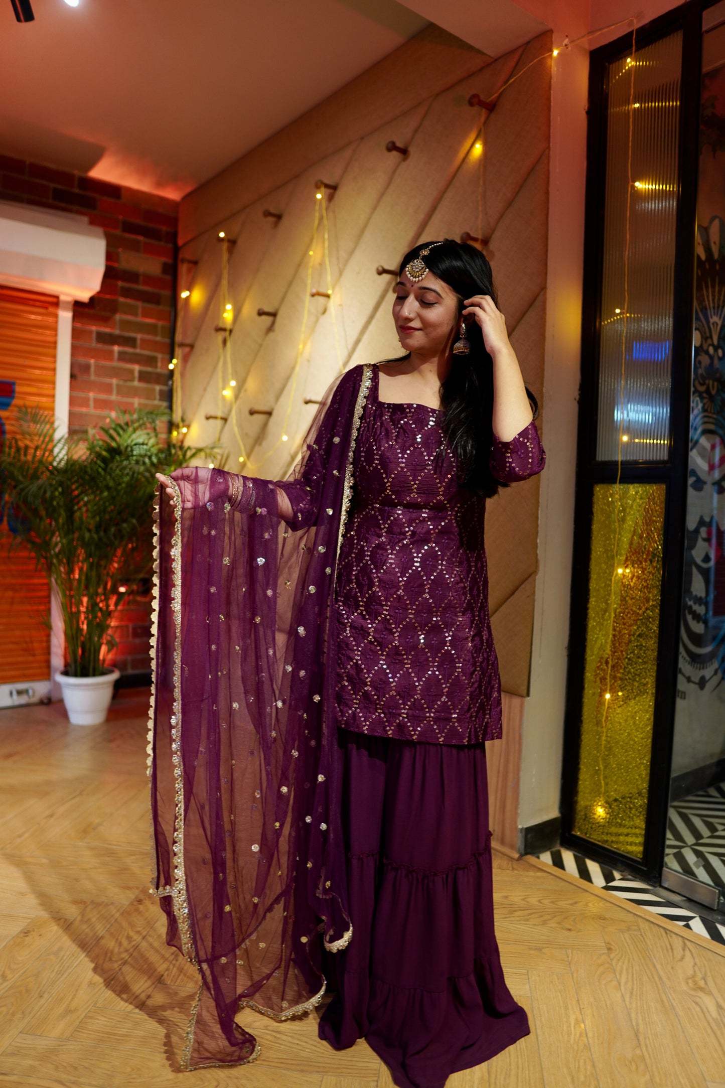 Georgette Embroidered Sharara
