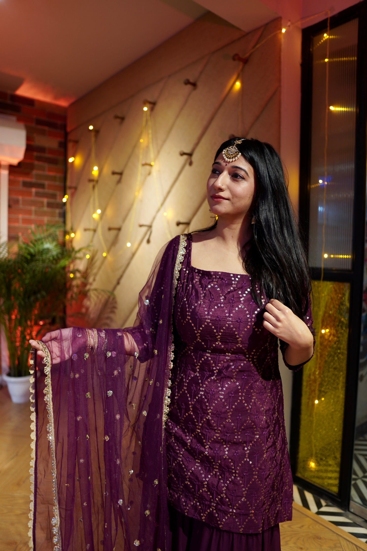 Georgette Embroidered Sharara