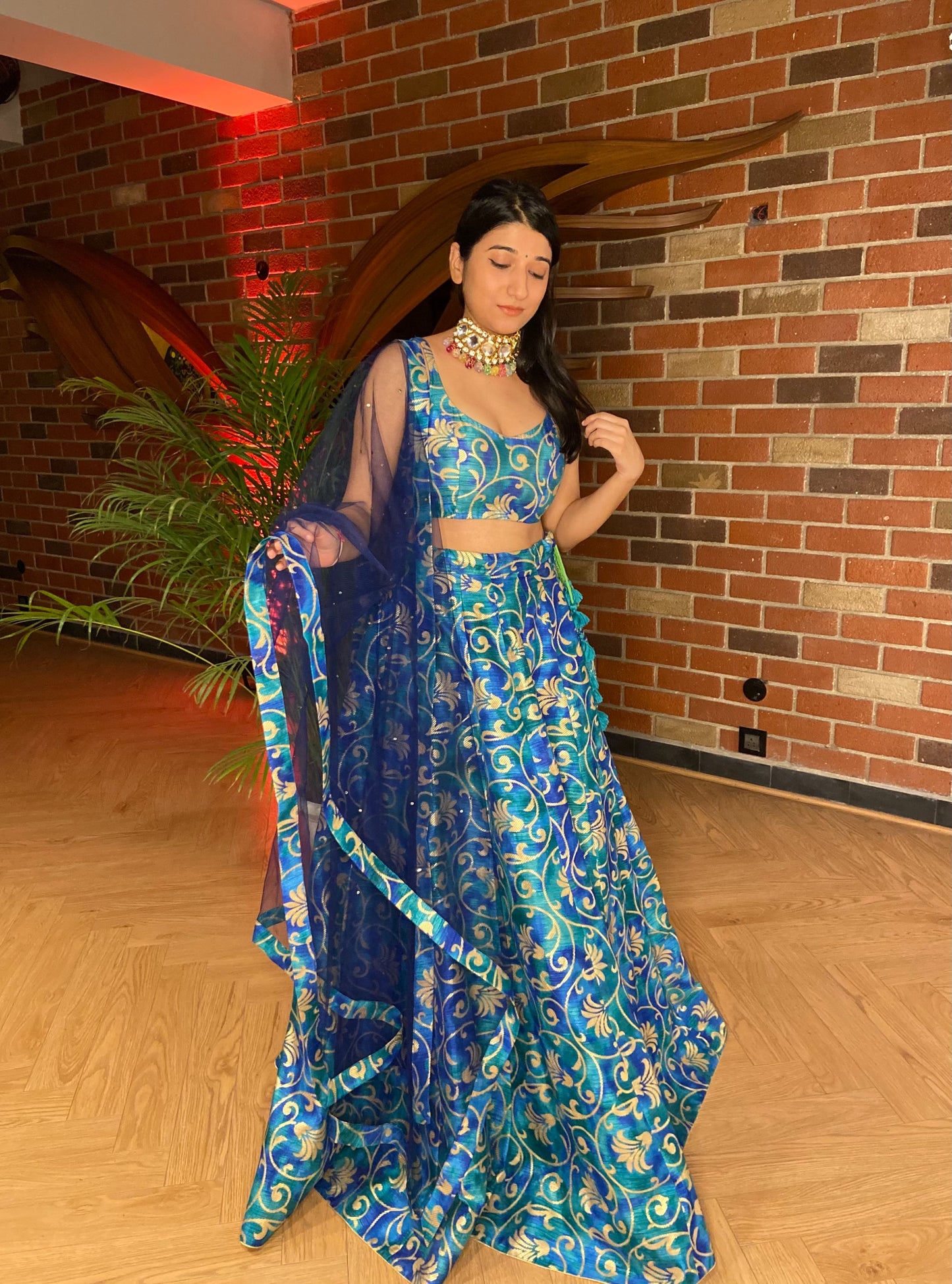 Nilofer Chanderi Lehenga