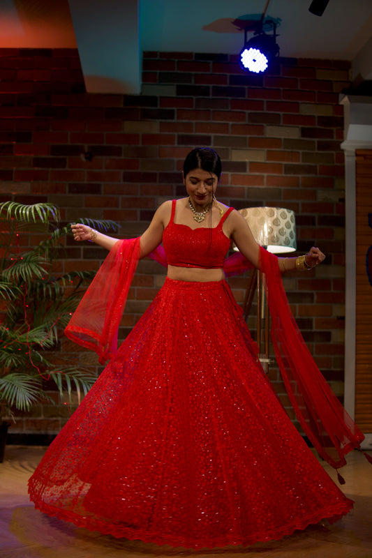 Scarlet Red Lehenga