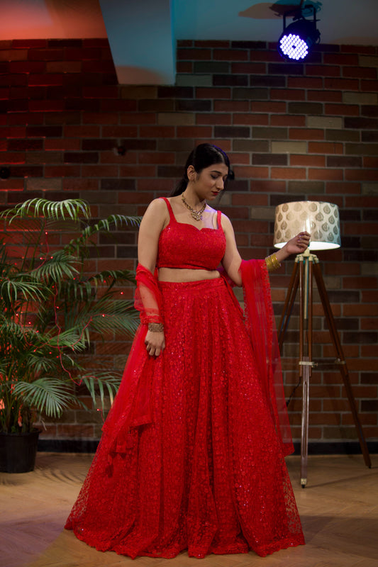 Scarlet Red Lehenga