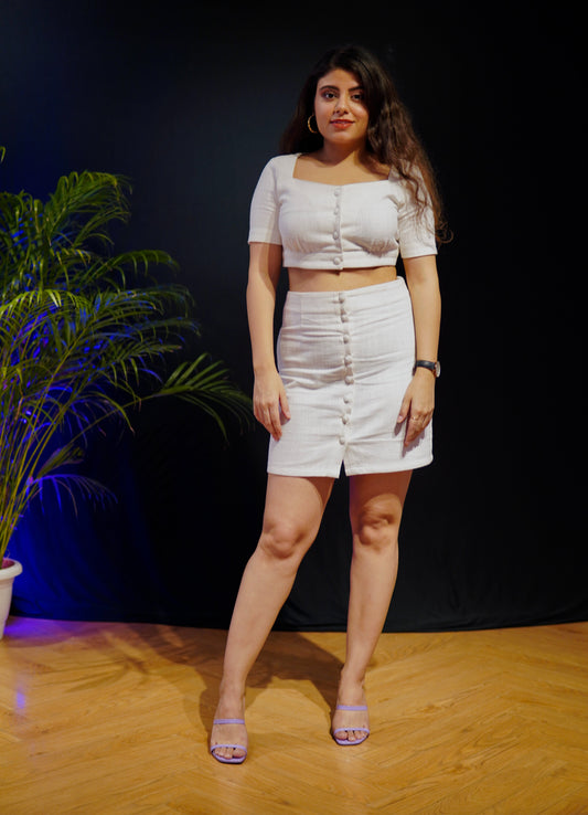 Luxe Linen Two Piece Set White