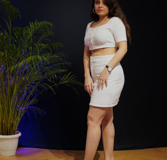 Luxe Linen Two Piece Set White