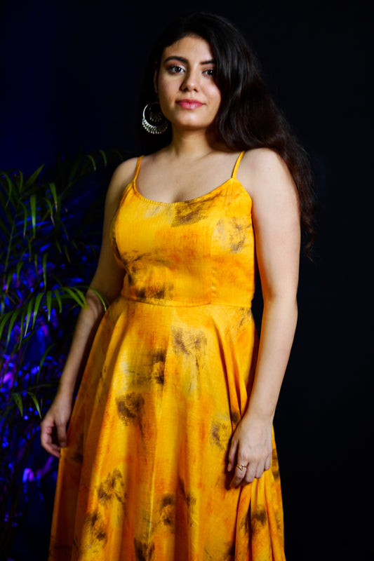 Amber Yellow Full Length Dress
