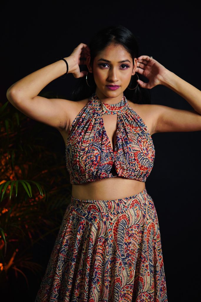 Boho Backless Blouse & Skirt